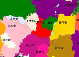 下野市の位置を示す地図