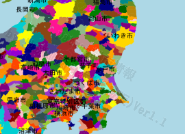 益子町の位置を示す地図