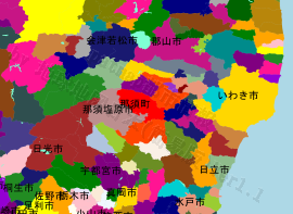 那須町の位置を示す地図