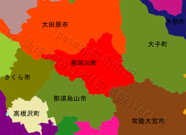 那珂川町の位置を示す地図