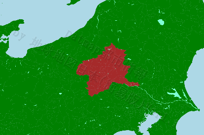 群馬県の位置を示す地図
