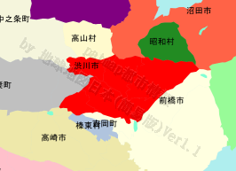 渋川市の位置を示す地図