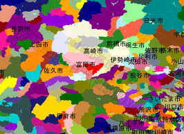 富岡市の位置を示す地図