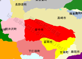 安中市の位置を示す地図