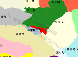 吉岡町の位置を示す地図