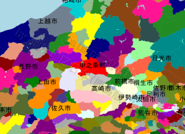 中之条町の位置を示す地図