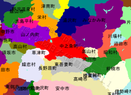中之条町の位置を示す地図