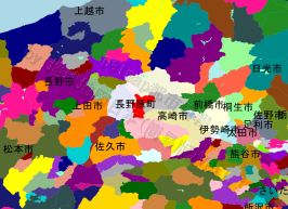 長野原町の位置を示す地図