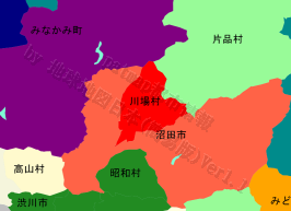 川場村の位置を示す地図