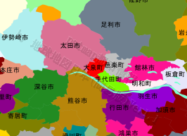 大泉町の位置を示す地図