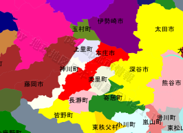 本庄市の位置を示す地図