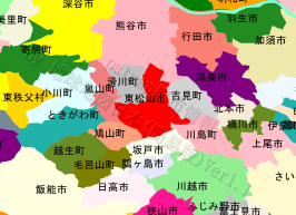東松山市の位置を示す地図