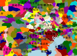 狭山市の位置を示す地図