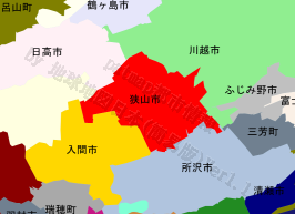 狭山市の位置を示す地図