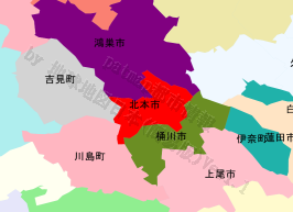 北本市の位置を示す地図