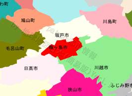 鶴ヶ島市の位置を示す地図