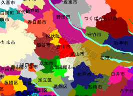 吉川市の位置を示す地図