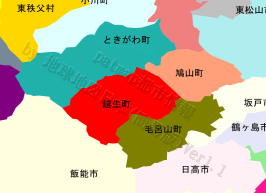 越生町の位置を示す地図
