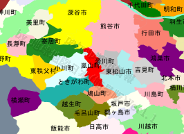 嵐山町の位置を示す地図