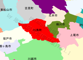 川島町の位置を示す地図