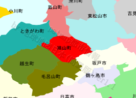 鳩山町の位置を示す地図
