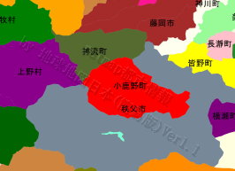 小鹿野町の位置を示す地図
