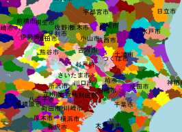 杉戸町の位置を示す地図