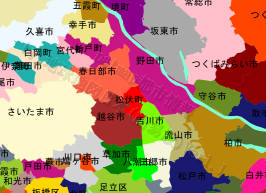松伏町の位置を示す地図