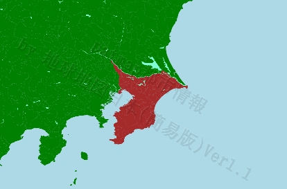 千葉県の位置を示す地図