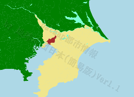 船橋市の位置を示す地図