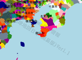 館山市の位置を示す地図