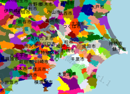 松戸市の位置を示す地図