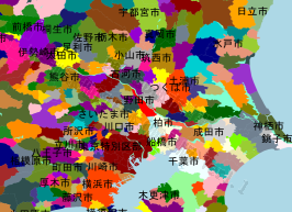 野田市の位置を示す地図