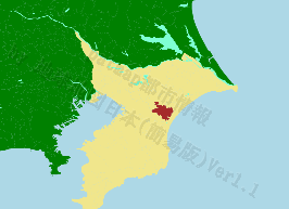 東金市の位置を示す地図