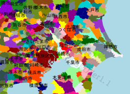 柏市の位置を示す地図