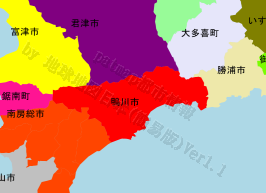 鴨川市の位置を示す地図