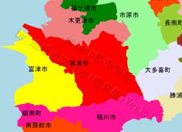 君津市の位置を示す地図