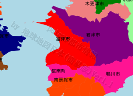 富津市の位置を示す地図