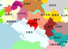 四街道市の位置を示す地図