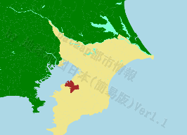袖ケ浦市の位置を示す地図
