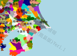 匝瑳市の位置を示す地図