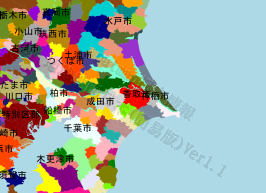 香取市の位置を示す地図