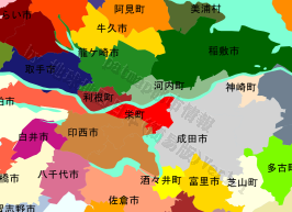 栄町の位置を示す地図