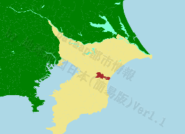 大網白里市の位置を示す地図