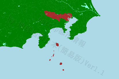 東京都の位置を示す地図