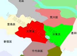 文京区の位置を示す地図