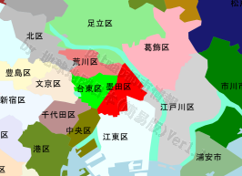 墨田区の位置を示す地図