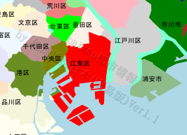 江東区の位置を示す地図