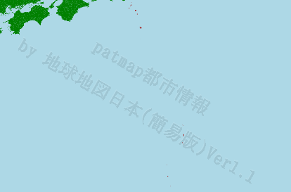 東京都の位置を示す地図(伊豆諸島および小笠原諸島方面)