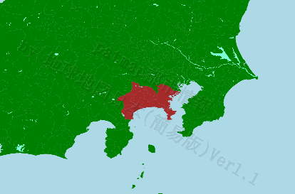 神奈川県の位置を示す地図
